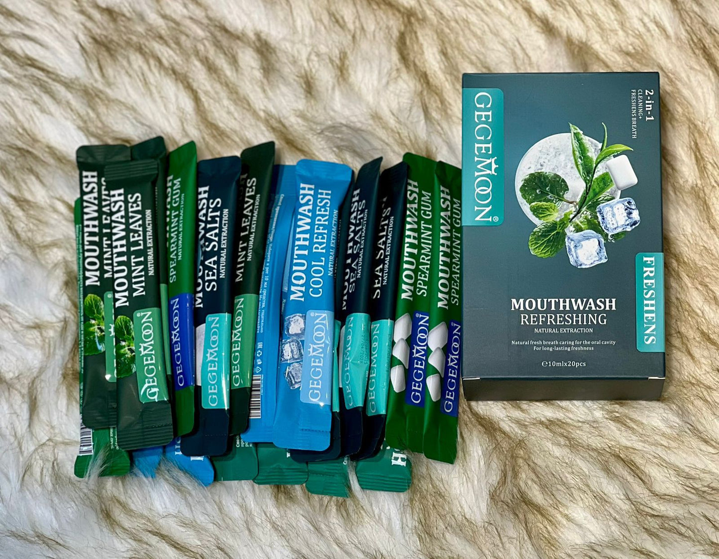 GEGEMOON 2-in-1 Mouthwash Refreshing Sachets