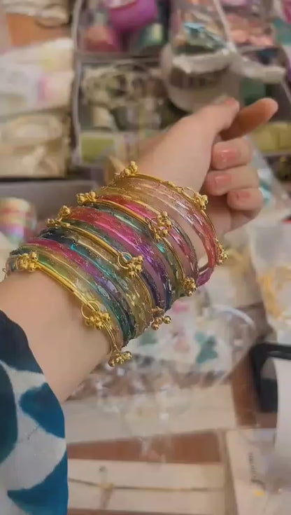 Rain Drop Bangles with Kashmiri Bangles
