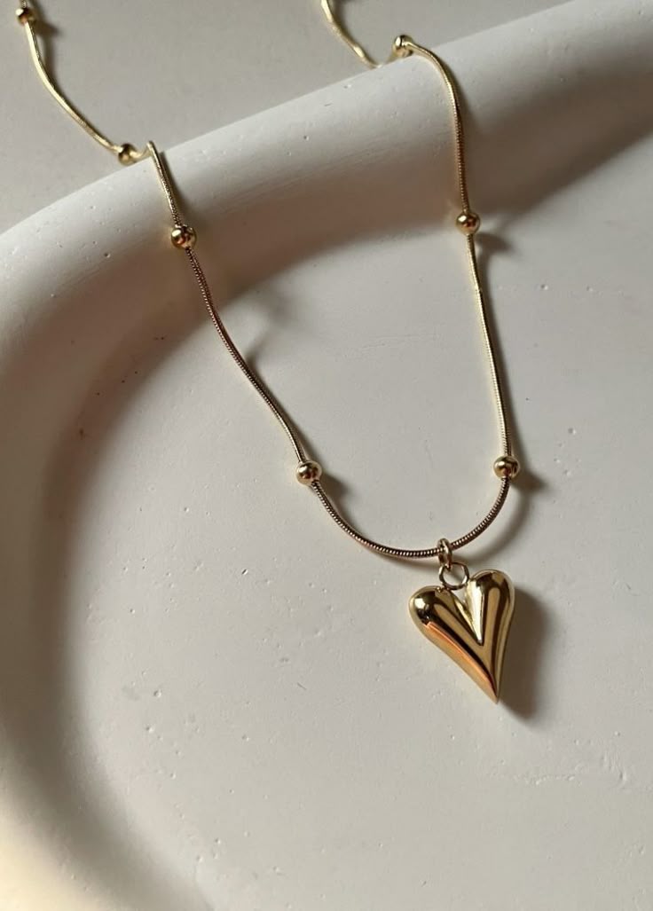 Stainless steel Heart pendant-Gold covered