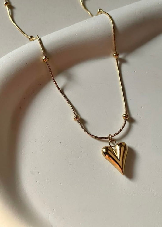 Stainless steel Heart pendant-Gold covered