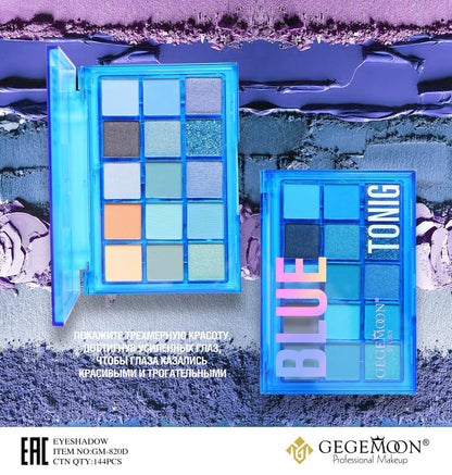 GEGEMOON Story Blue Tonic Eyeshadow Palette - 15 Colors