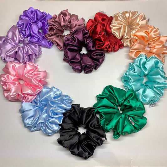 Premium Silk Hair Scrunchies – Soft & Elegant Hair Ties Set