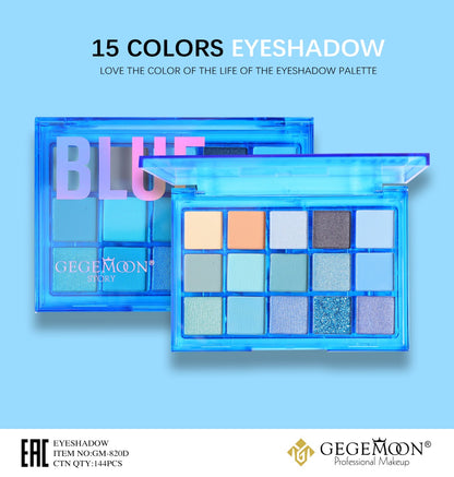 GEGEMOON Story Blue Tonic Eyeshadow Palette - 15 Colors