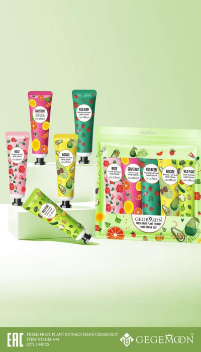 GEGEMOON® Plant Extract & Fruit Fragrance Hand Cream Gift Sets - 5-Piece Moisturizing Kits